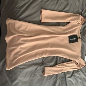 Off the shoulder dress great for cocktail hour.
